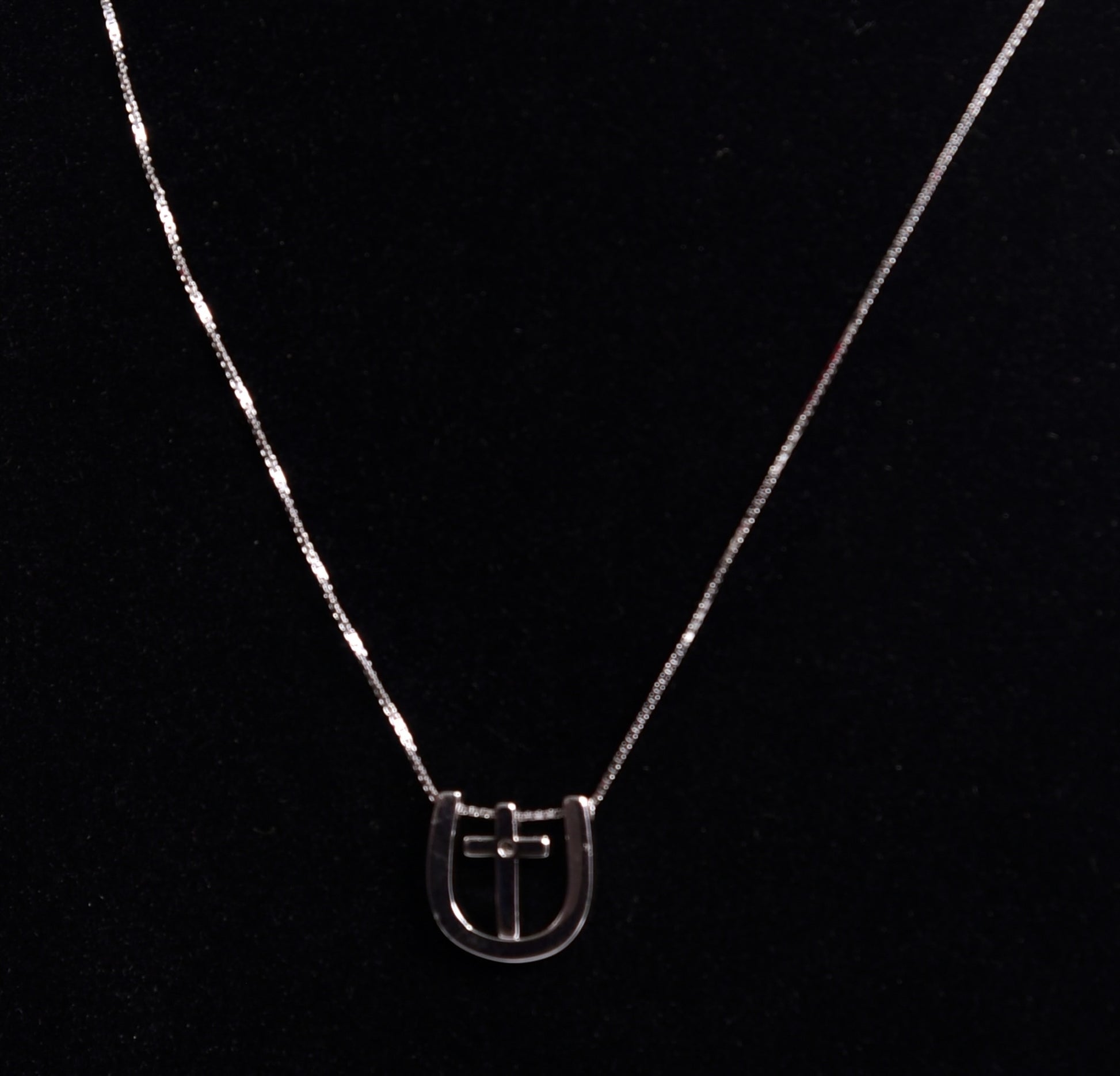 Silver Chain | U Cross Pendant | 925 Premium Silver | Women's Chain - Indique