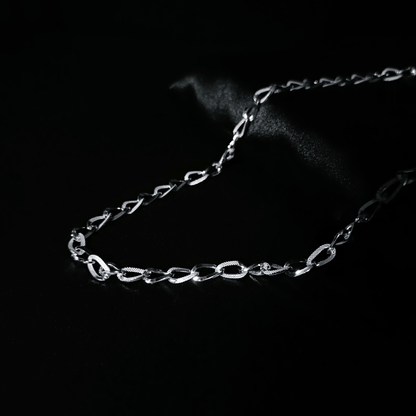 Silver Chain | Single Link Men's Chain | 925 Rhodium Plated Silver - Indique