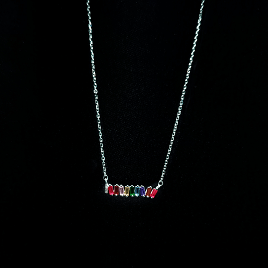 Silver Chain | Rainbow Pendant | 925 Premium Silver | Women's Chain - Indique