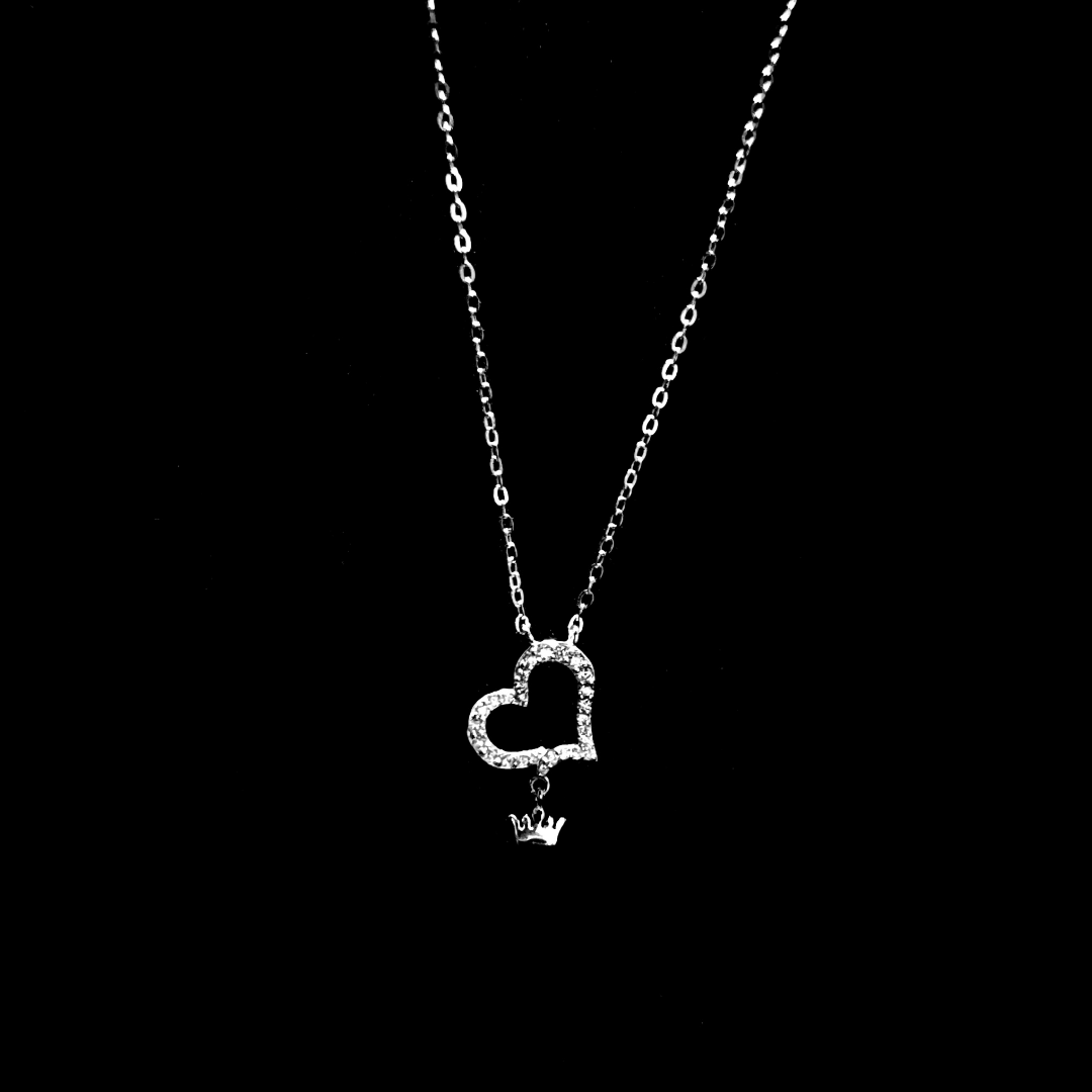 Silver Chain | Heart Pendant | 925 Rhodium Plated Silver | Women's Chain - Indique