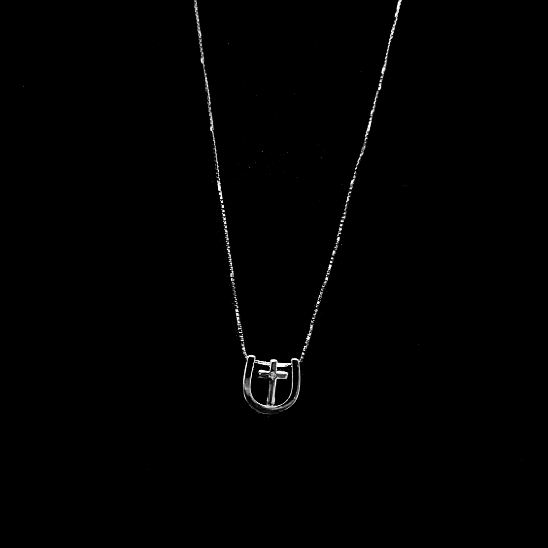 Silver Chain | U Cross Pendant | 925 Premium Silver | Women's Chain - Indique
