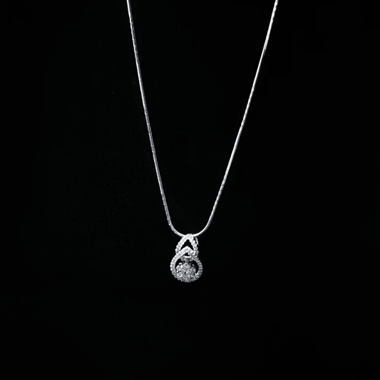 Leaf Embraced by Stellar Pendant on Sterling Chain | 925 Fine Silver | Women's Chain - Indique