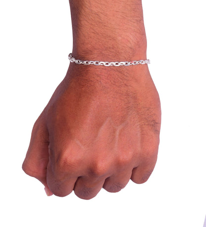 Complete Silver Wristwear with Rhodium-Plated Accent | 925 Sterling Silver | Men's Bracelet - Indique