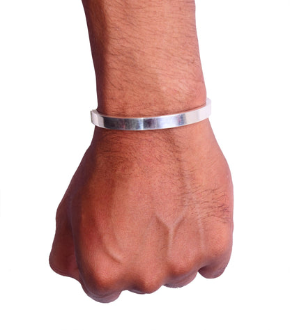 Simple Aesthetic Men's Kada | 925 Sterling Silver | Bracelet for Men | Sleek Design - Indique
