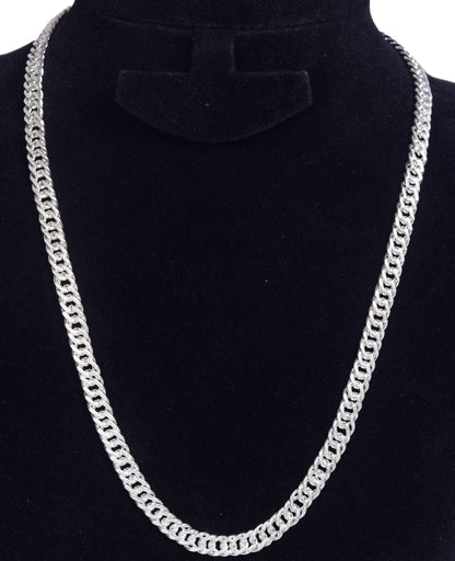 Sophisticated Silver Link Chain | Premium 925 Silver with Rhodium Plating | Men's Necklace - Indique
