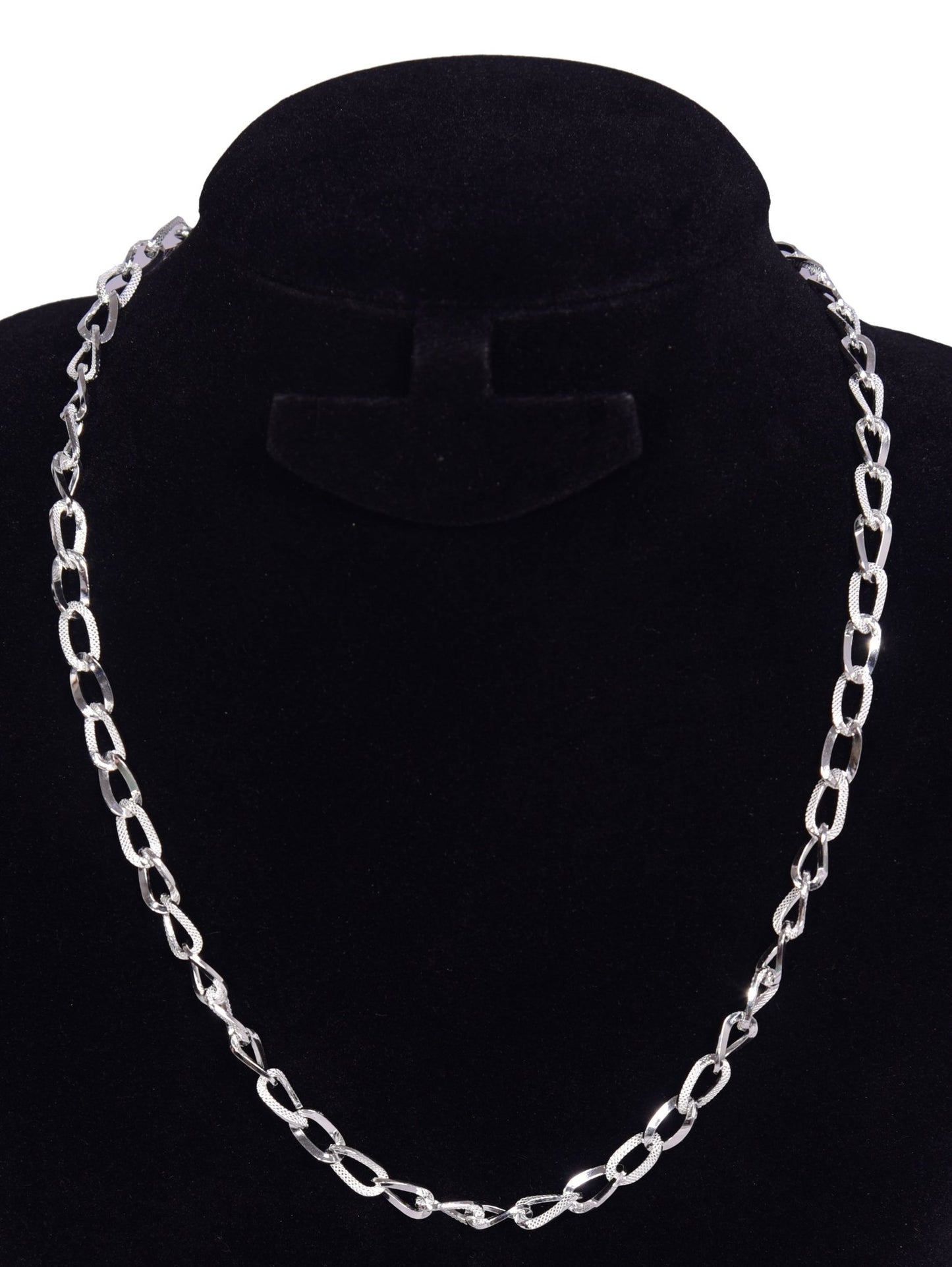 Silver Chain | Single Link Men's Chain | 925 Rhodium Plated Silver - Indique