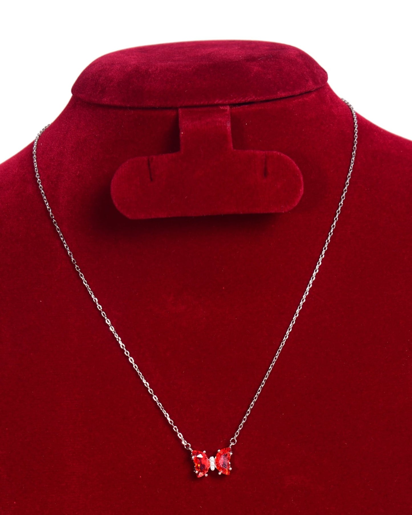 Scarlet Butterfly Pendant on Sterling Silver Chain | 925 Sterling Silver | Women's Chain - Indique