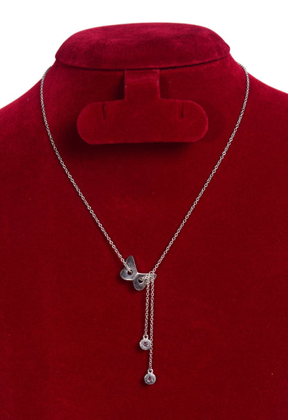 Silver Chain with Hanging Butterfly Pendant | 925 Sterling Silver | Women's Chain - Indique