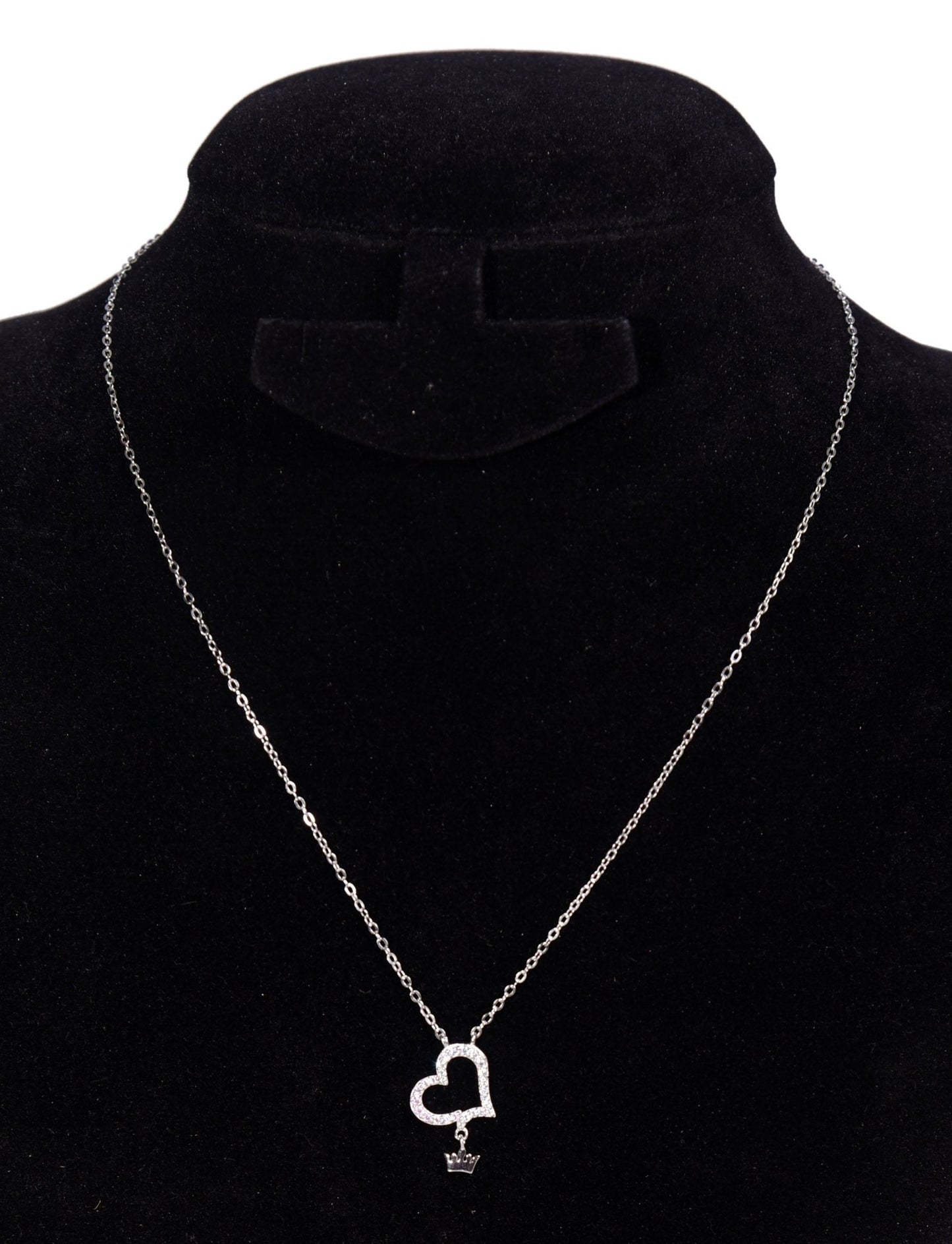 Silver Chain | Heart Pendant | 925 Rhodium Plated Silver | Women's Chain - Indique