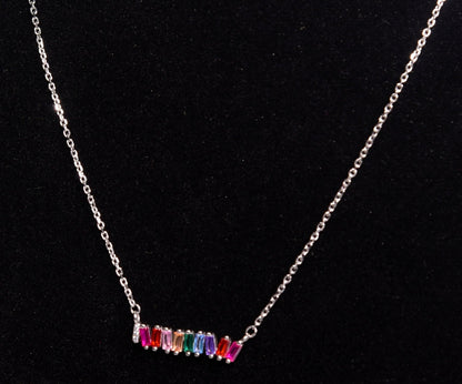Silver Chain | Rainbow Pendant | 925 Premium Silver | Women's Chain - Indique