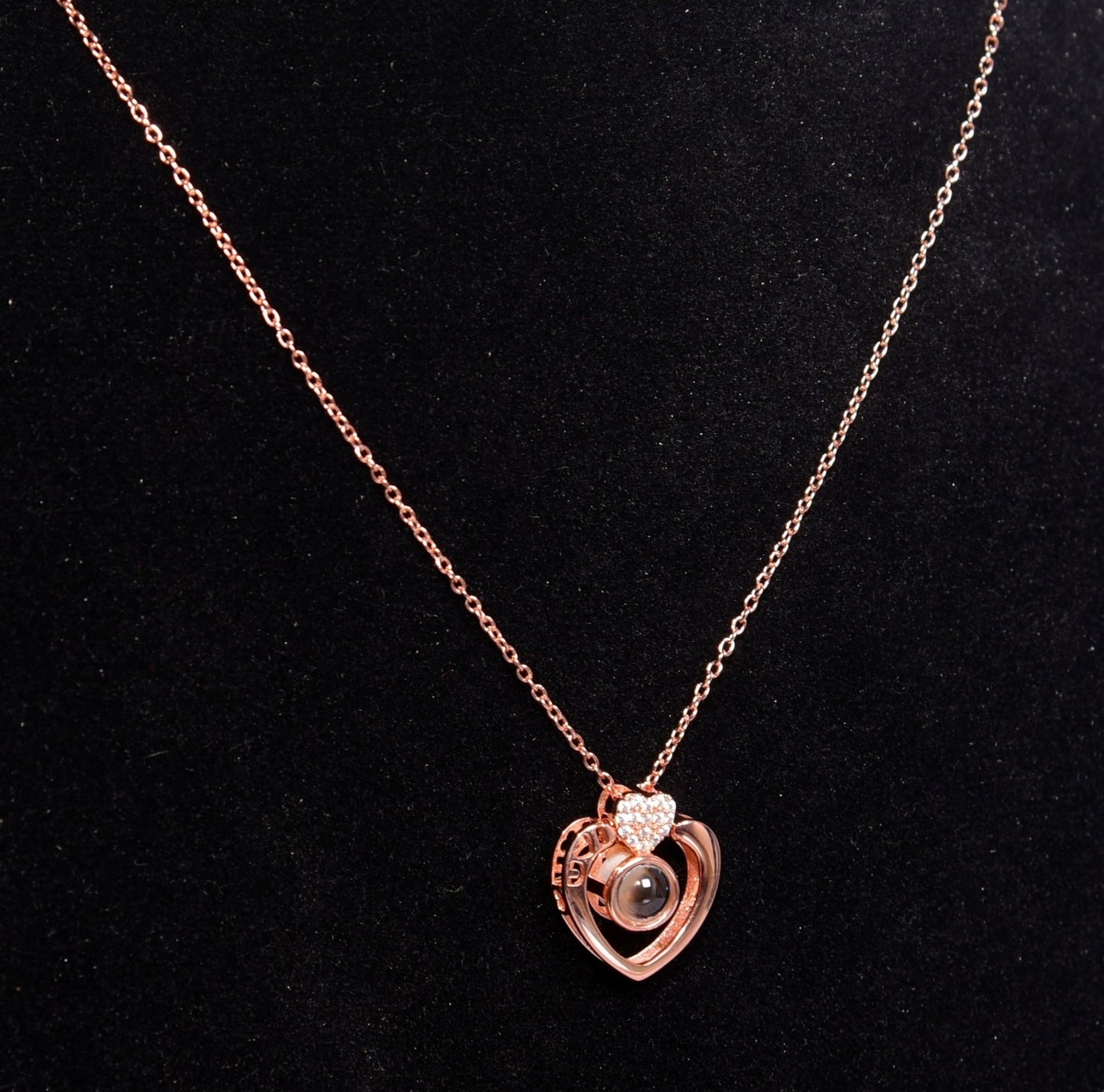 Silver Chain | Heart Eye Pendant | Rose Gold Plated | Women's Chain - Indique
