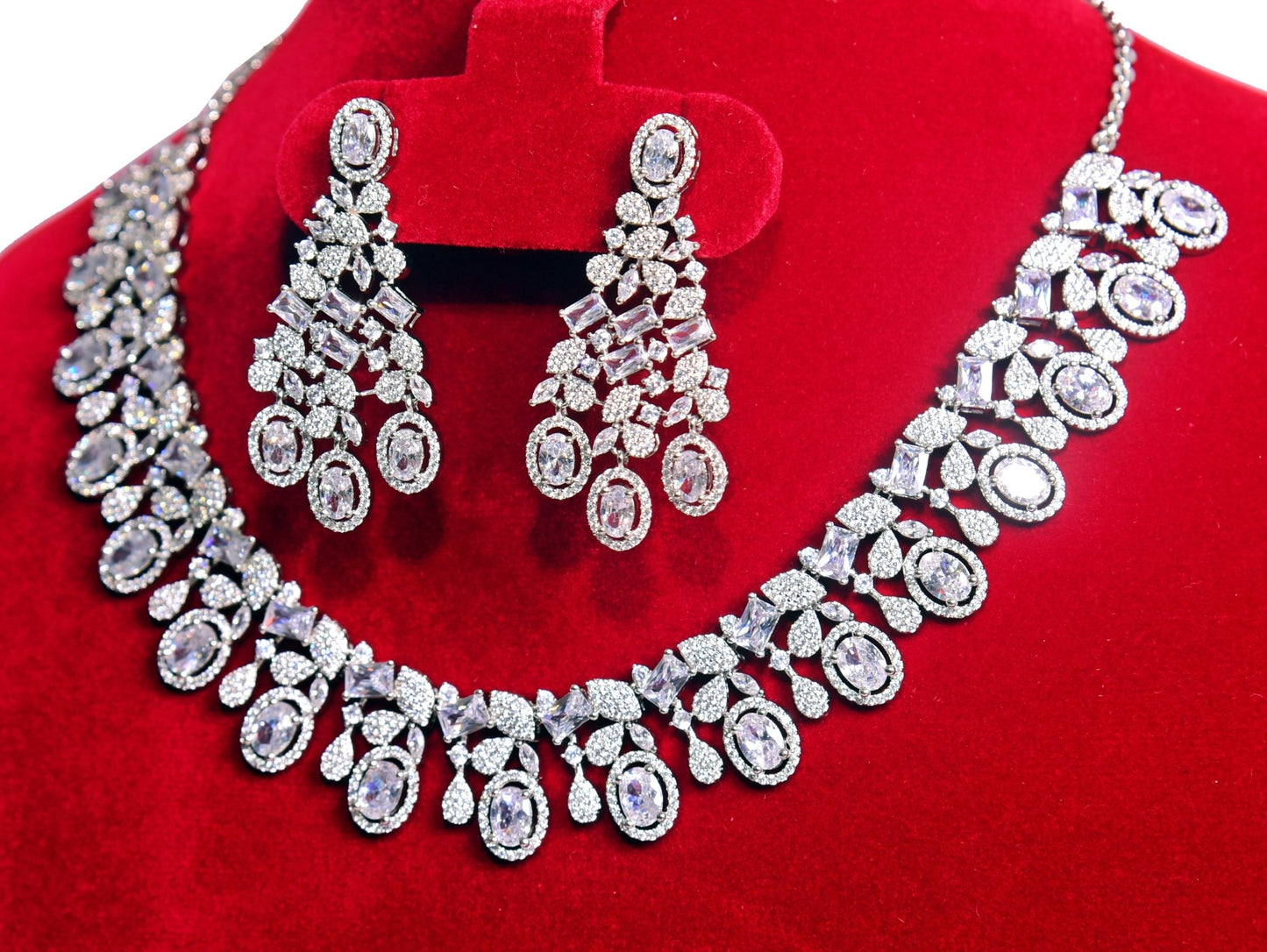 Women's Handmade Designer Necklace | Imported Zirconia Stones and Pure 92.5 Silver | - Indique