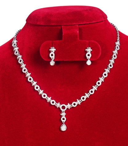 Silver Necklace | Rhodium Plated pure 92.5 Silver | Sleek and Modern design which suits on every ocation - Indique